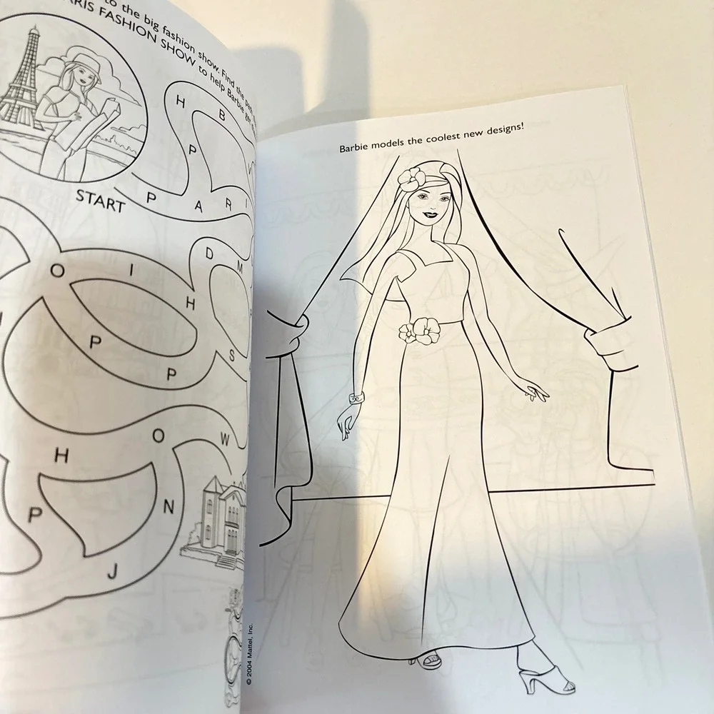 Barbie Glamour Girl Activity Coloring Book 2004 Golden Books Vintage Fashion